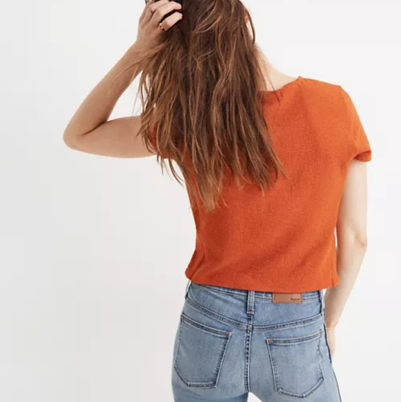 Madewell Textured Wrap Top with Side Tie - Picture 4 of 8